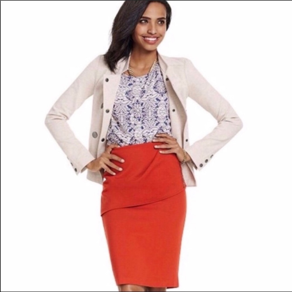 Cabi #3099 turmeric stretch overlay pencil skirt 4